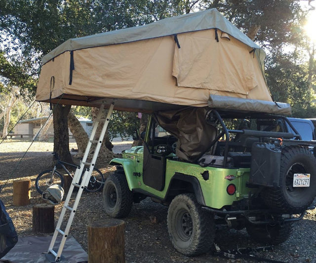 Pu Met een laag bedekte het Dak Hoogste Tent van 4x4 Off Road met 2M Verlengbare Aluminiumladder